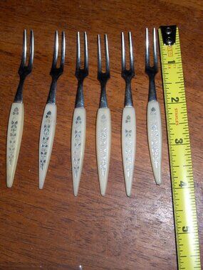 Vintage Bakelite appetizer forks, lot of 6